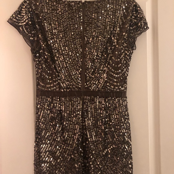 Adrianna Papell chocolate brown embellished gown - Picture 4 of 8